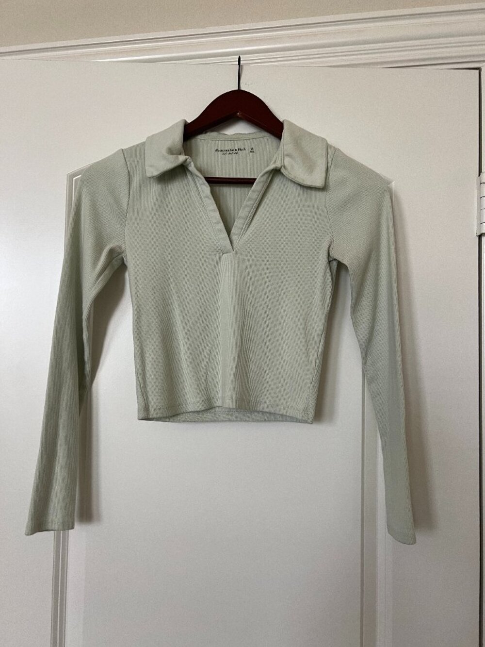 Abercrombie Mint Ribbed Long Sleeve Top